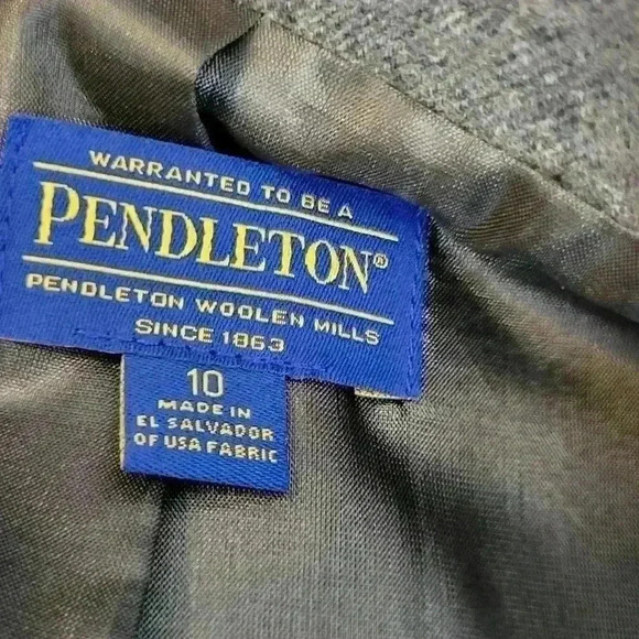 Pendleton Woolen Mills Women Virgin Wool Full Zip Dress Jacket Beige Sz 10 - Picture 9 of 11